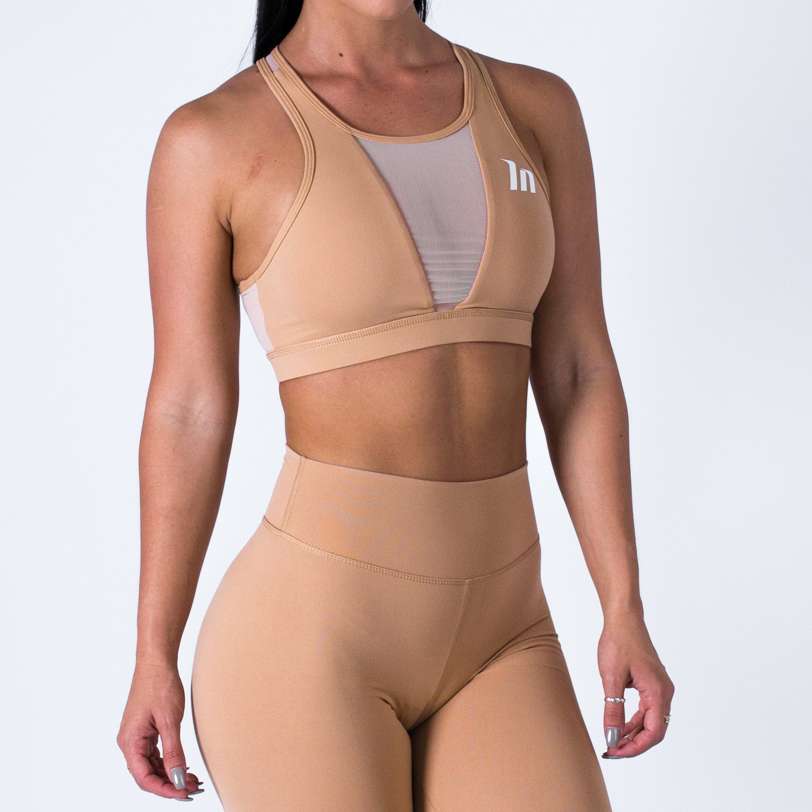 Muscle Nation, Mesh Sports Bra – Nude