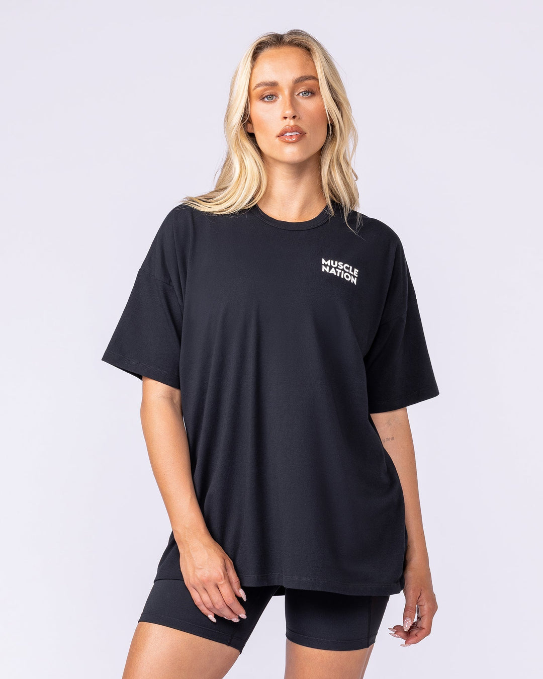 Muscle Nation | Lifestyle Club Oversized Tee - Black | MVMNT LMTD